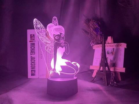 Image of Fairy Tinkerbell Figure 3D Illusion Lamp Night Light