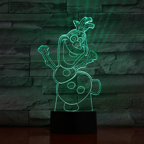 Image of Fancy Baby Snowman Olaf 3D Illusion Lamp Night Light