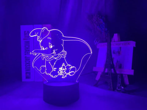 Image of Fantasy Films Little Young Dumbo Figure 3D Illusion Lamp Night Light