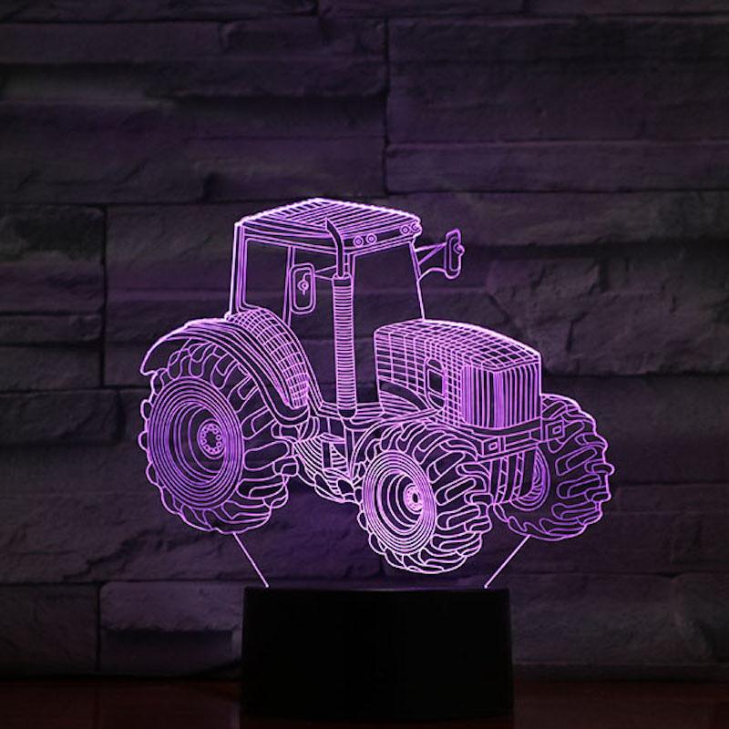 Farm Tractor Kids Child 3D Illusion Lamp Night Light