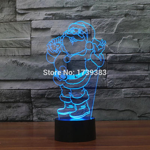 Image of Father Christmas 3D Illusion Lamp Night Light