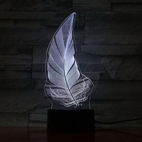 Image of Feather 3D Illusion Lamp Night Light