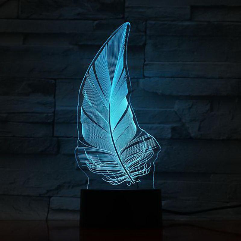Feather 3D Illusion Lamp Night Light
