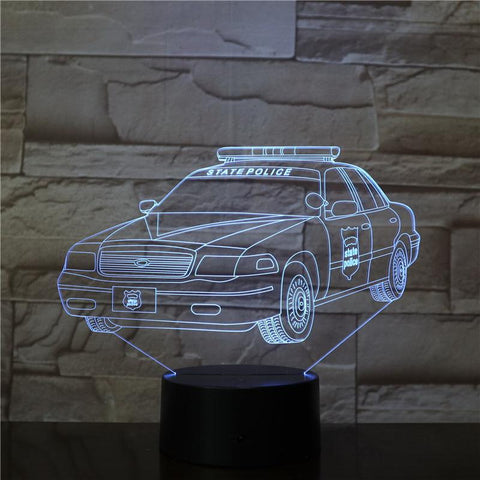 Image of Federal Police Cars 3D Illusion Lamp Night Light
