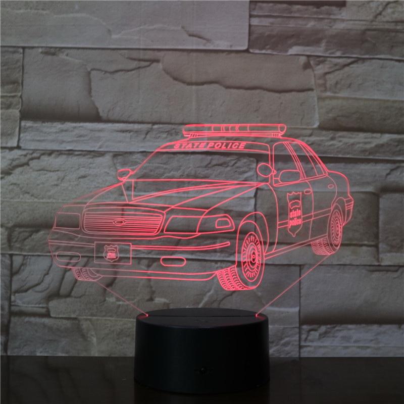 Federal Police Cars 3D Illusion Lamp Night Light
