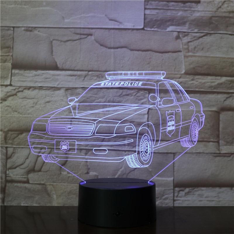 Federal Police Cars 3D Illusion Lamp Night Light