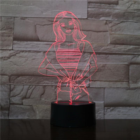 Image of Female Star 3D Illusion Lamp Night Light