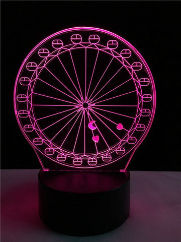 Image of Ferris Wheel 3D Illusion Lamp Night Light