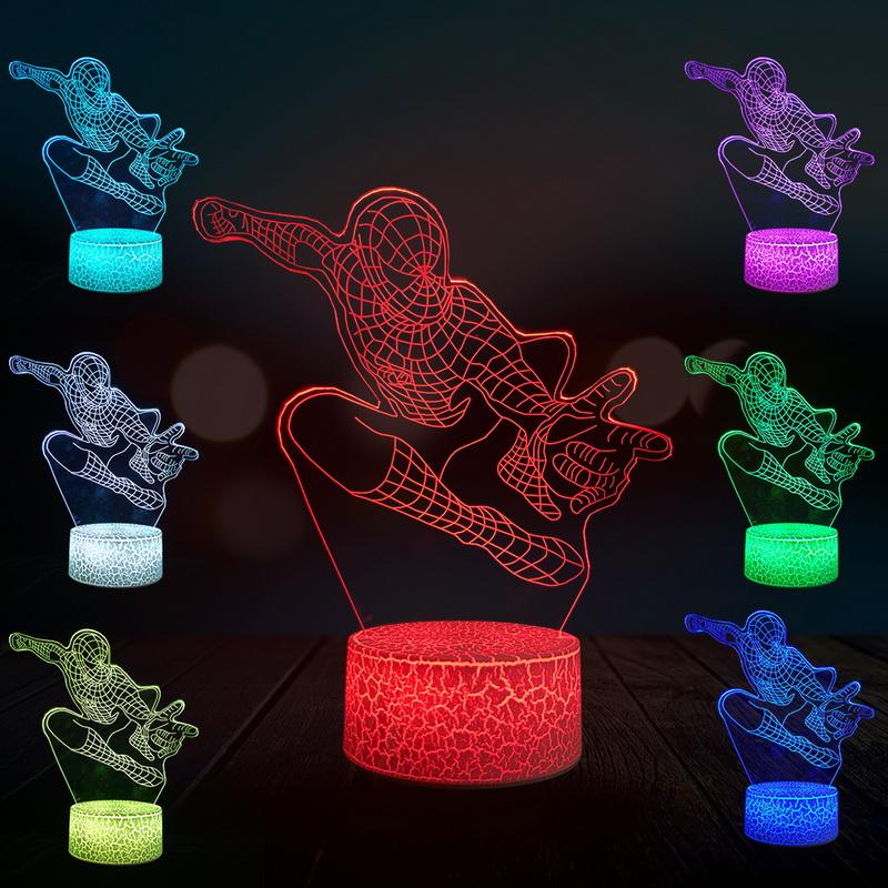 Figure Jump Spiderman 3D Illusion Lamp Night Light