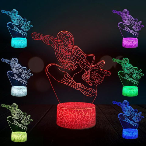 Image of Figure Jump Spiderman 3D Illusion Lamp Night Light