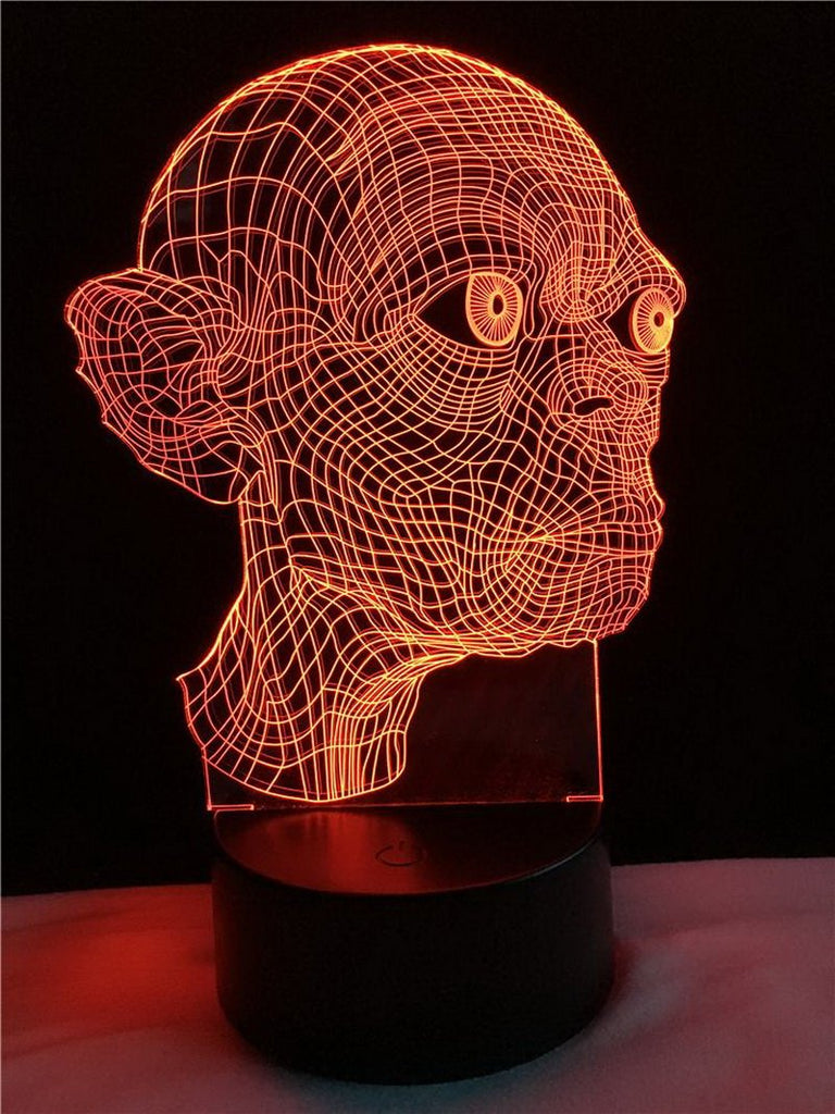 Figure King Of The Ring Gollum 3D Illusion Lamp Night Light