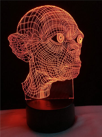 Image of Figure King Of The Ring Gollum 3D Illusion Lamp Night Light