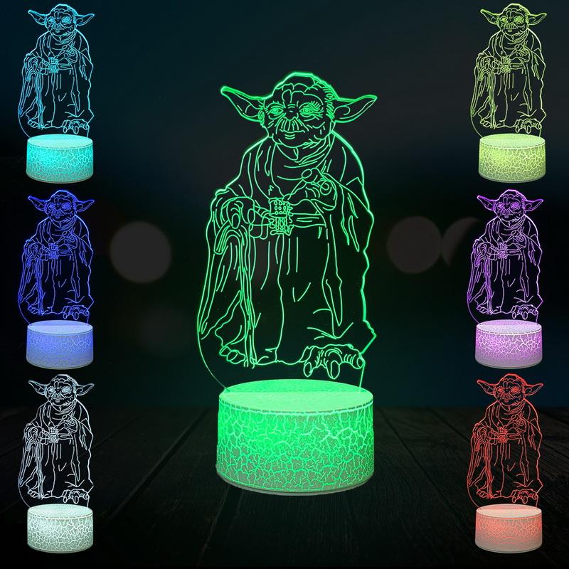 Figure Master Leader Yoda Luminaria 3D Illusion Lamp Night Light