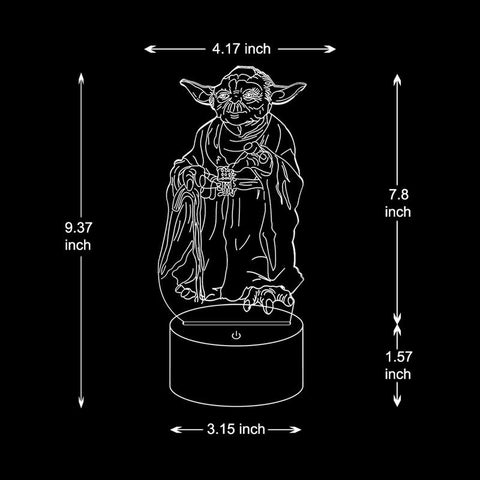 Image of Figure Master Leader Yoda Luminaria 3D Illusion Lamp Night Light