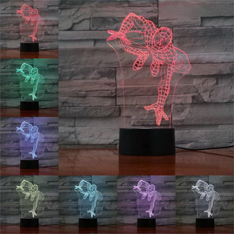 Image of Figure Spider Man 3D Illusion Lamp Night Light