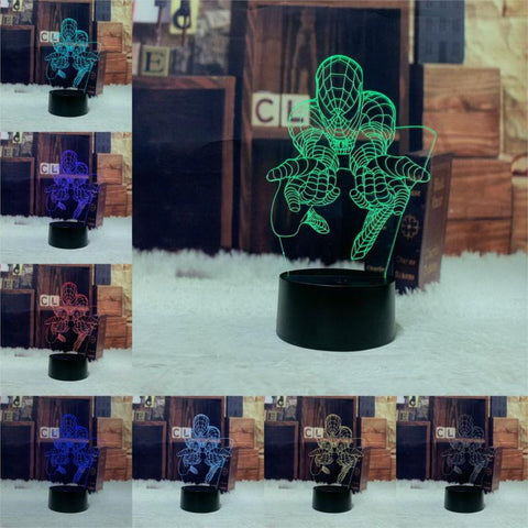 Image of Figure Spiderman 3D Illusion Lamp Night Light