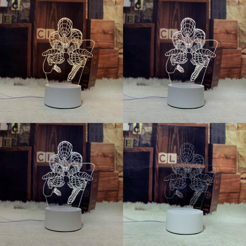 Image of Figure Spiderman 3D Illusion Lamp Night Light