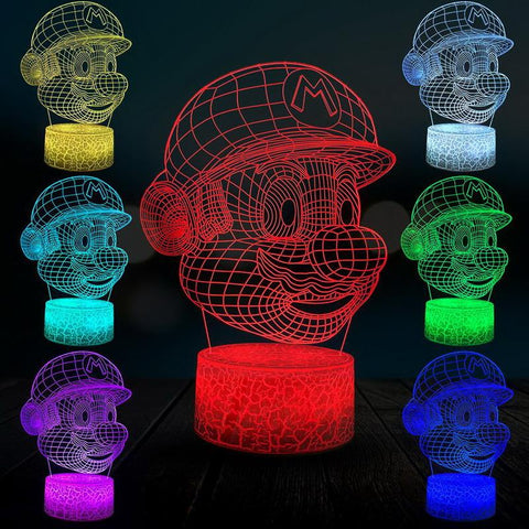 Image of Figure Super Mario 3D Illusion Lamp Night Light