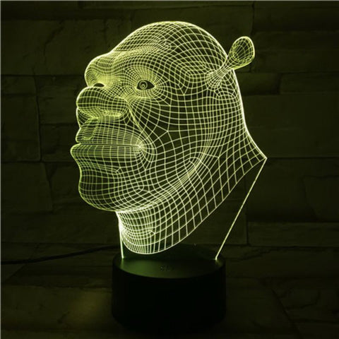 Image of Film Shrek 3D Illusion Lamp Night Light
