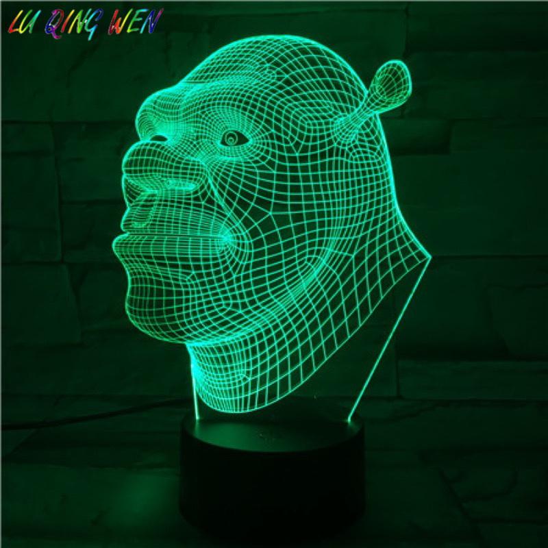 Film Shrek 3D Illusion Lamp Night Light