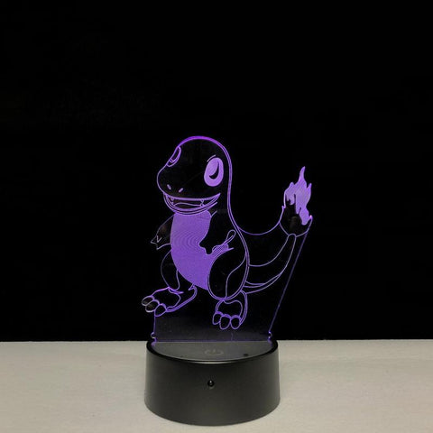 Image of Fire Dragon Figure 3D Illusion Lamp Night Light