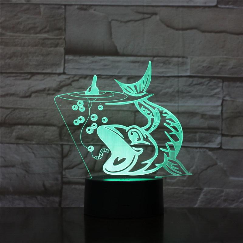 Fish Shape 3D Illusion Lamp Night Light