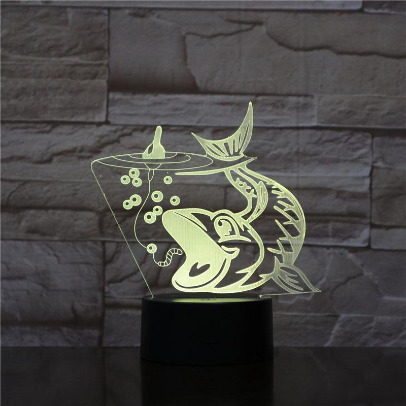 Fish Shape 3D Illusion Lamp Night Light