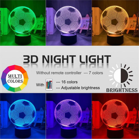 Image of Football Ball 3D Illusion Lamp Night Light