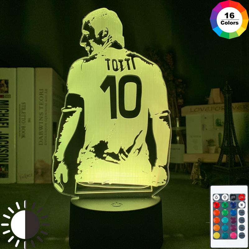 Football Player Francesco Totti Back View 3D Illusion Lamp Night Light