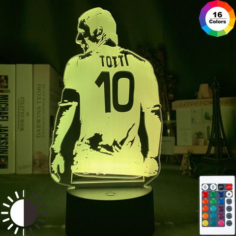 Image of Football Player Francesco Totti Back View 3D Illusion Lamp Night Light
