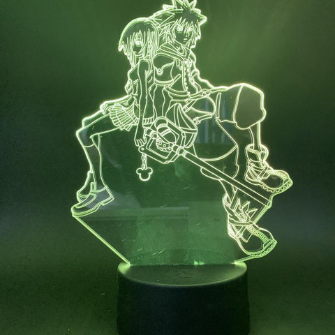 Image of Game Kingdom Hearts Sora Kairi Figure 01 3D Illusion Lamp Night Light