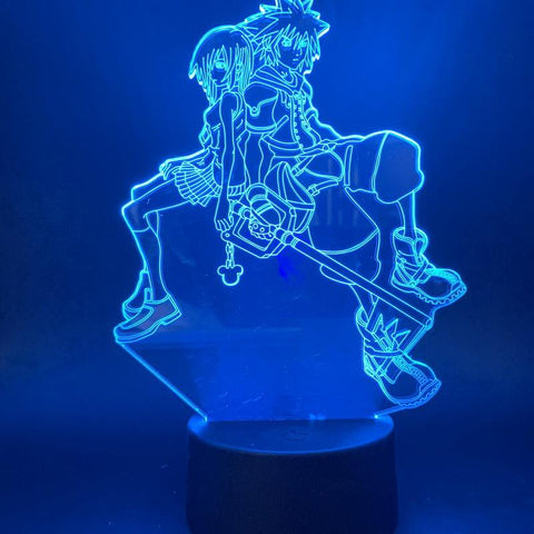 Image of Game Kingdom Hearts Sora Kairi Figure 01 3D Illusion Lamp Night Light