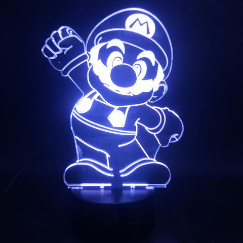 Image of Game Mario Greeting Lovely 3D Illusion Lamp Night Light