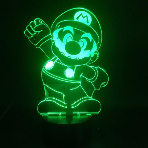 Image of Game Mario Greeting Lovely 3D Illusion Lamp Night Light