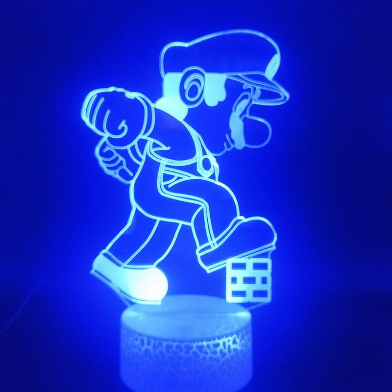 Game Mario Stepped on The Brick 3D Illusion Lamp Night Light