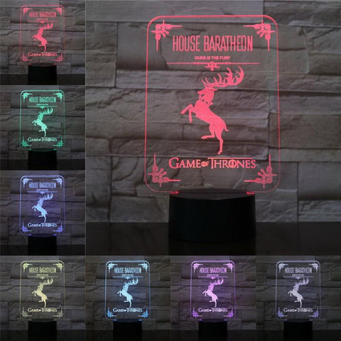 Image of Game of Throne House Baratheon 3D Illusion Lamp Night Light
