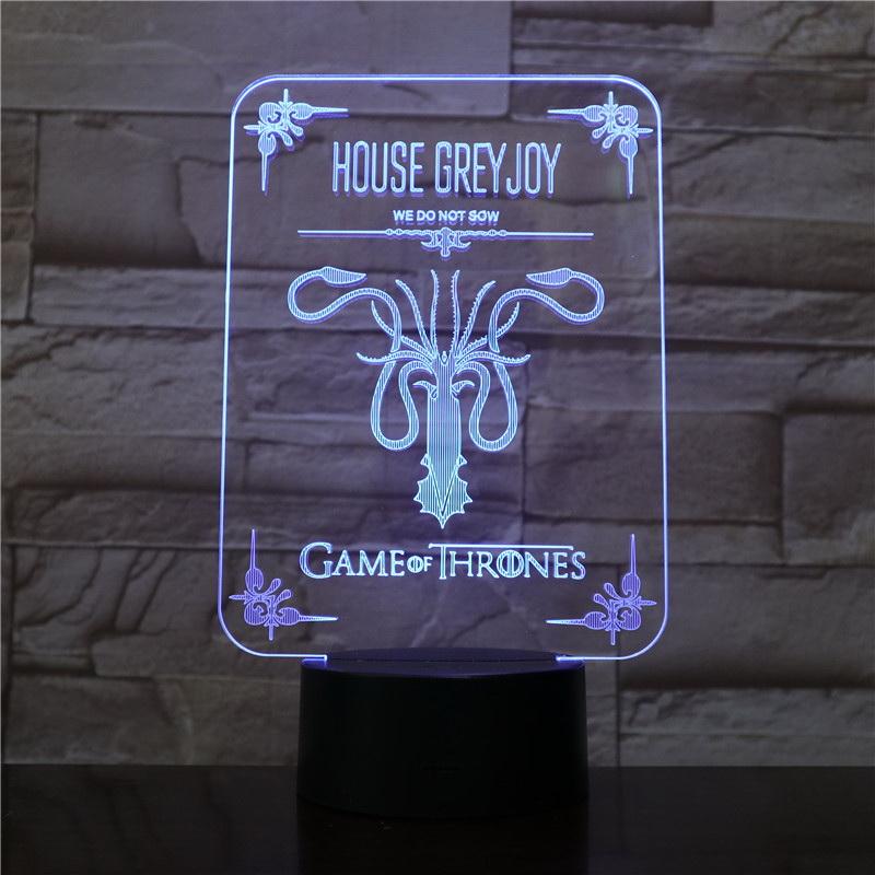 Game of Throne House Greyjoy 3D Illusion Lamp Night Light
