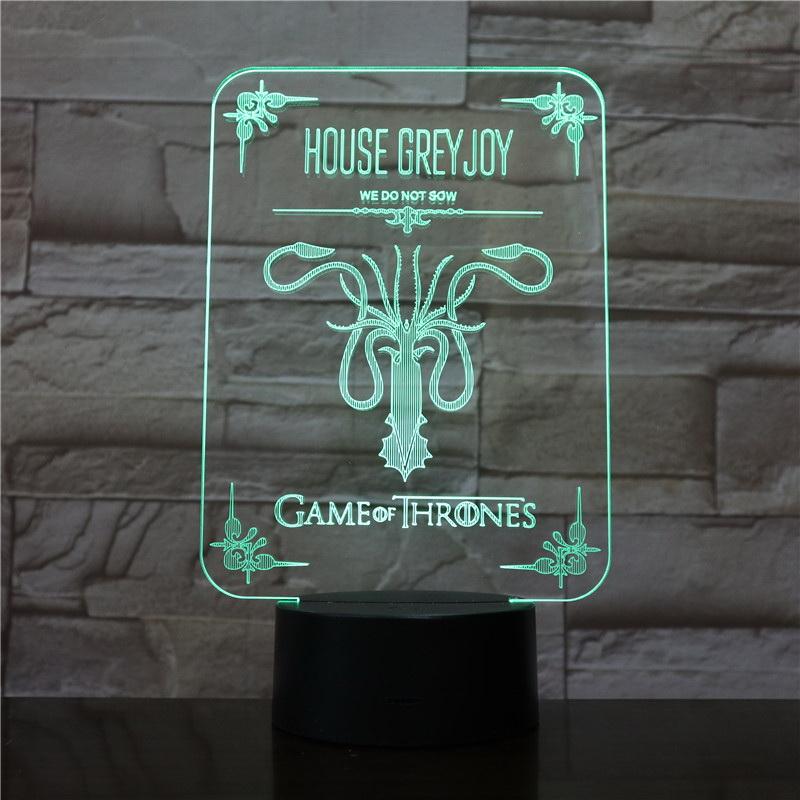 Game of Throne House Greyjoy 3D Illusion Lamp Night Light