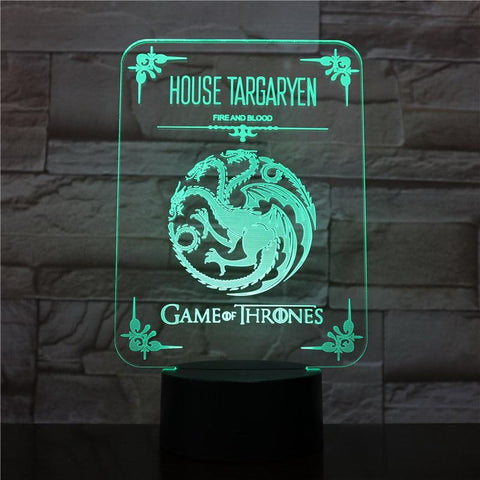 Image of Game of Throne House Targaryen 3D Illusion Lamp Night Light