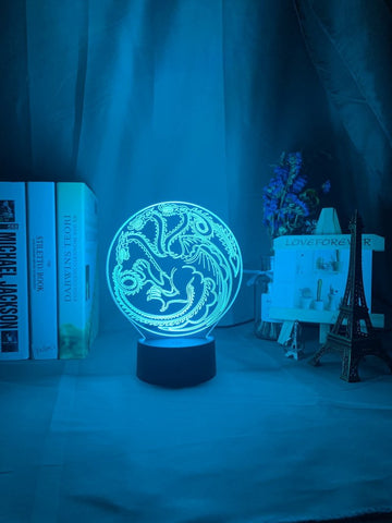 Image of Game of Thrones House Targaryen Family Emblems Kids 3D Illusion Lamp Night Light