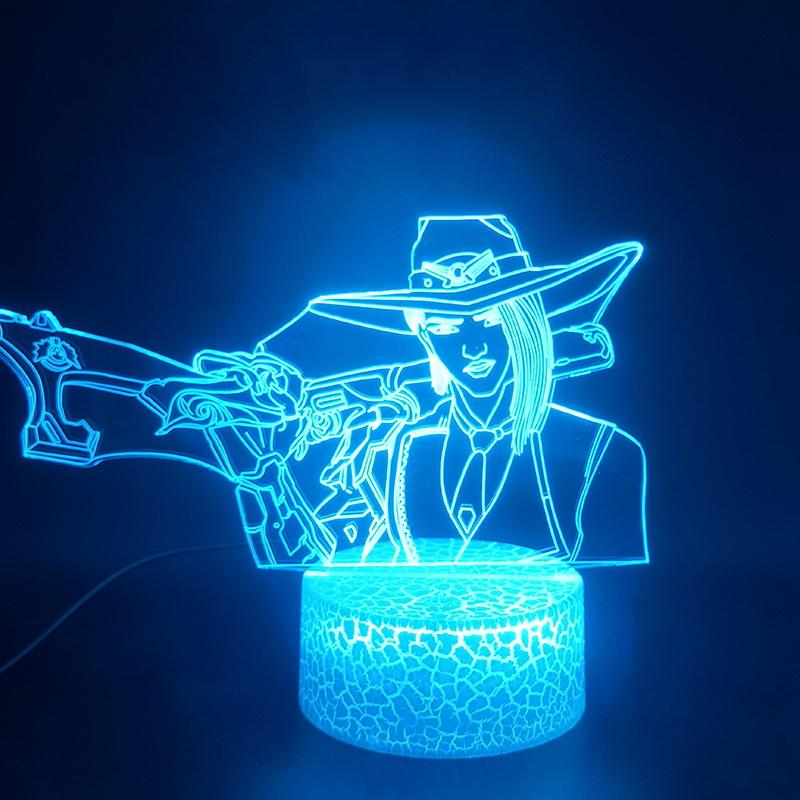 Game Overwatch Hero Ashe 3D Illusion Lamp Night Light