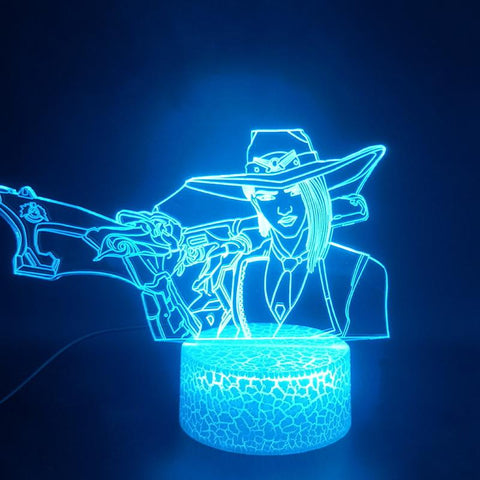 Image of Game Overwatch Hero Ashe 3D Illusion Lamp Night Light