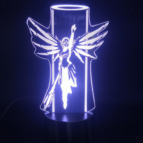 Image of Game Overwatch Hero Mercy 3D Illusion Lamp Night Light