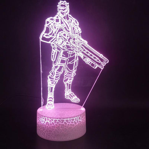Image of Game Overwatch Hero Soldie Prize 3D Illusion Lamp Night Light