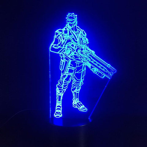Image of Game Overwatch Hero Soldie Prize 3D Illusion Lamp Night Light