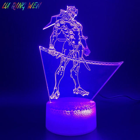 Image of Game Overwatch Shimada Genji Figure 3D Illusion Lamp Night Light