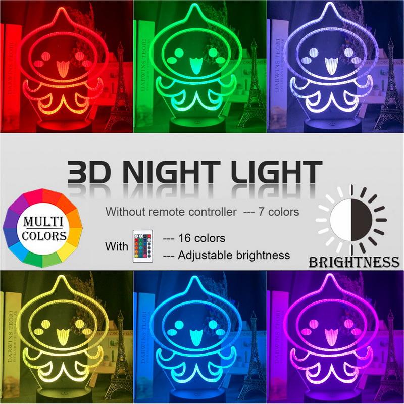 Game Pachimari Figure 3D Illusion Lamp Night Light