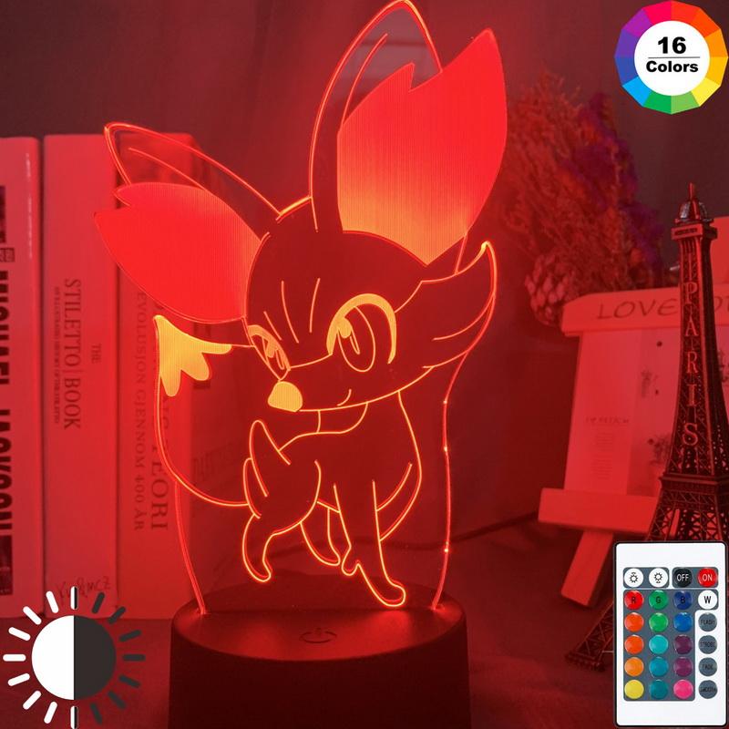 Game Pokemon Go Fennekin 3D Illusion Lamp Night Light