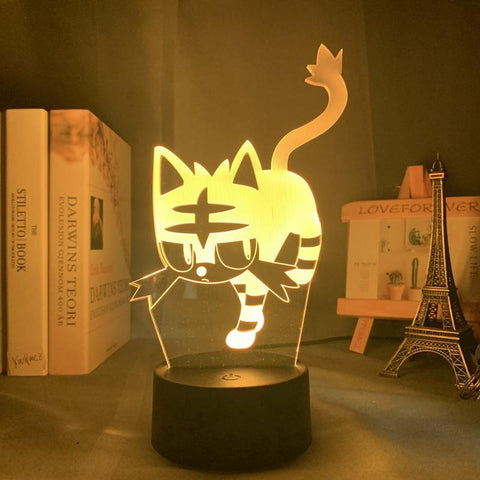 Image of Game Pokemon Go Litten 3D Illusion Lamp Night Light