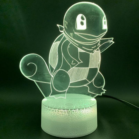 Image of Game Pokemon Go Squirtle Figure Room 3D Illusion Lamp Night Light